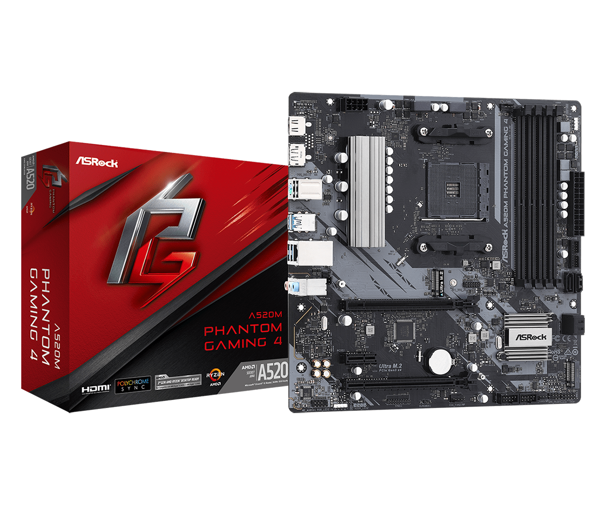 Дънна платка ASRock A520M A520M Phantom Gaming 4 2Y | JAR Computers